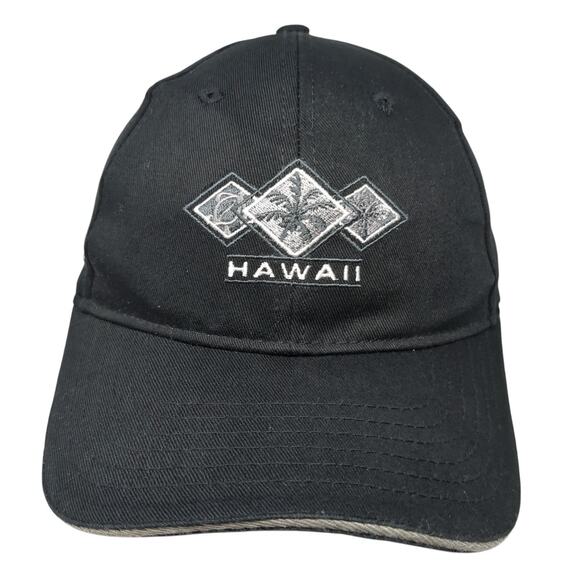 Hawaii Strapback Baseball Cap Black OS Adjustable Surfware Hawaiian Classics - Picture 1 of 9